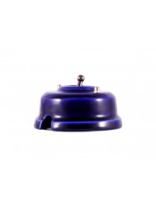Выключатель фарфоровый однорычажковый проходной, цвет azzurra (лазурный), тумблер бронза