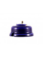 Выключатель фарфоровый однорычажковый проходной, цвет azzurra (лазурный), тумблер золото