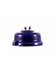 Выключатель фарфоровый двухрычажковый, цвет azzurra (лазурный), тумблер бронза