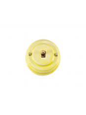 Выключатель фарфоровый однорычажковый проходной, цвет giallo (желтый), тумблер золото
